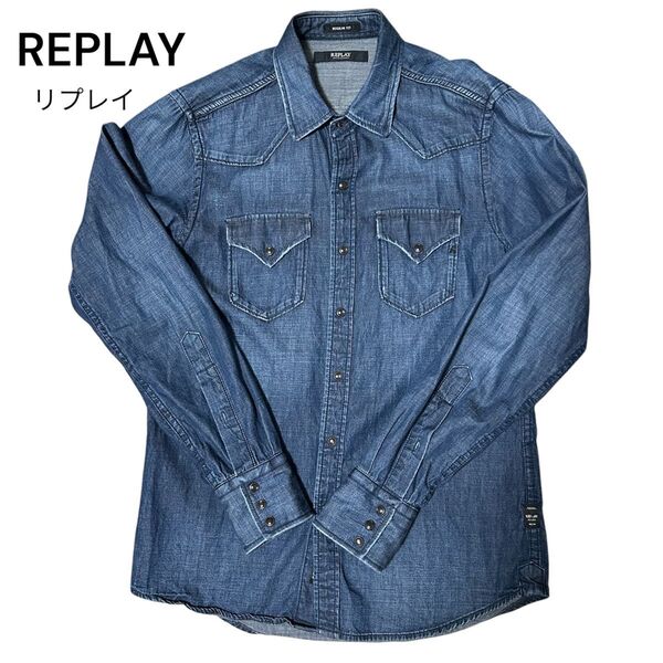 REPLAY リプレイ メンズ デニムシャツ 長袖シャツ