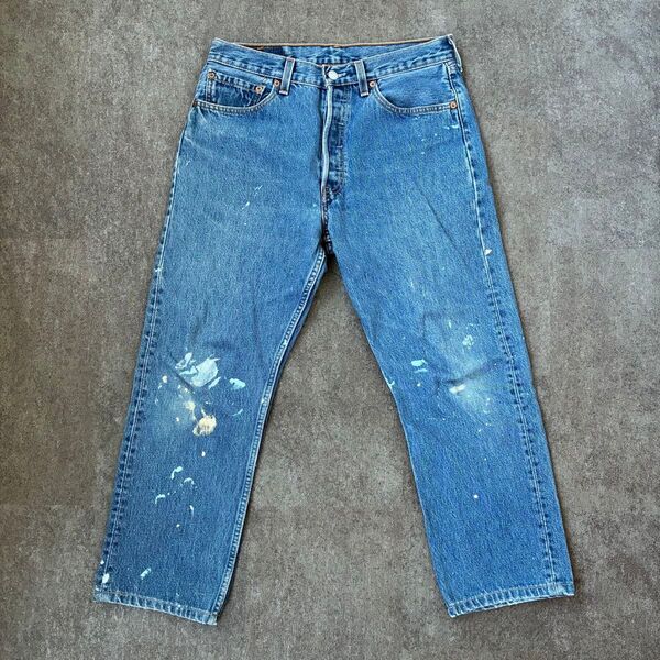 00s LEVI'S 501 USA製 ペンキ w32 リーバイス デニムパンツ アメリカ製 ボタン裏553