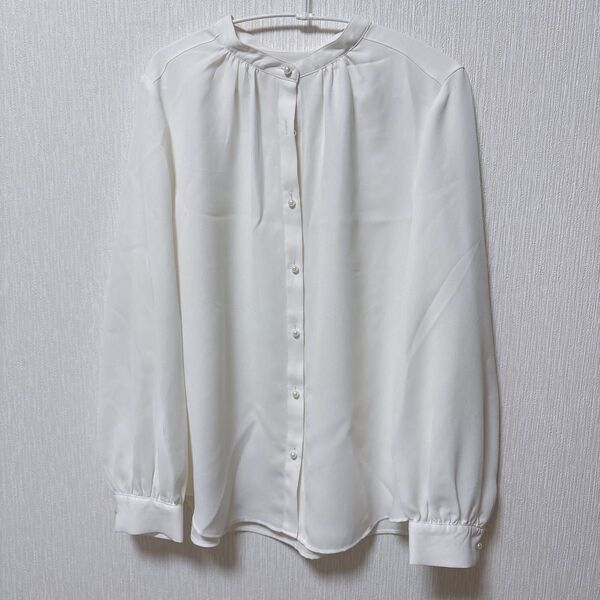 GU ホワイト シフォン長袖シャツ