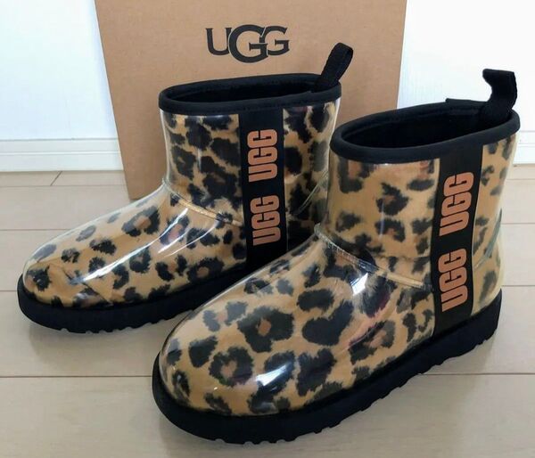 UGG アグ 防水 ブーツ 24.0 レインブーツ レオパード 1122512 クラシックミニ ムートンブーツ ムートン ハワイ