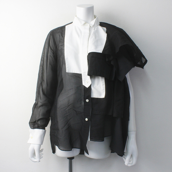 サカイ sacai カットワークレースブラウス チュニック 半袖 2 黒 elc.or.jp