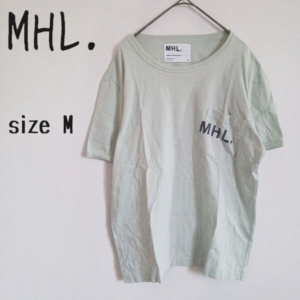 MHL.】マーガレットハウエル クルーネックポケットTシャツ 綿100% 日本製