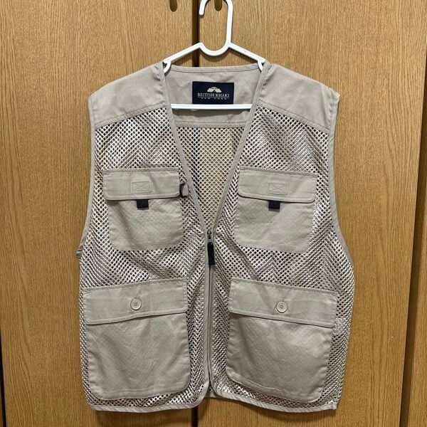 BRITISH KHAKI メッシュベスト ベージュ フィッシングベスト