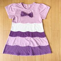 110サイズ　ANAP kids アナップ　ワンピース　パープル　ボーダー_画像1