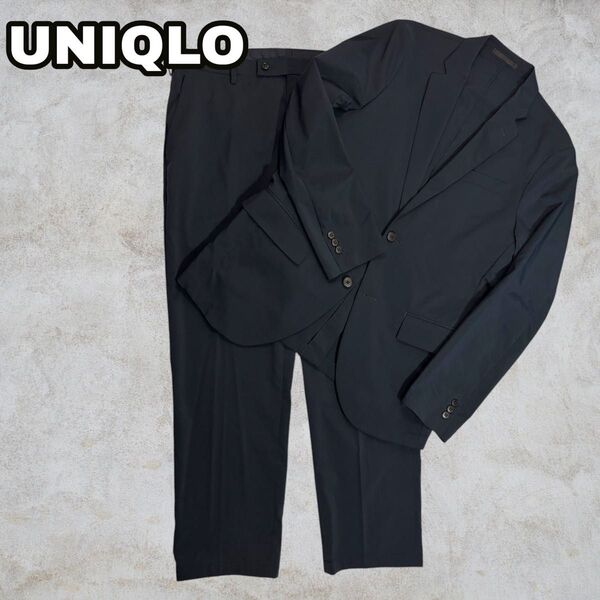 【美品】UNIQLO セットアップ 感動ジャケット・パンツ メンズ ネイビー