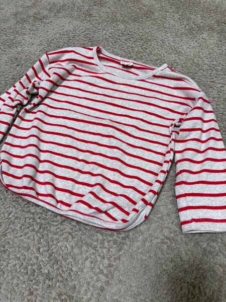 キッズ ボーダー 長袖Tシャツ カットソー トップス