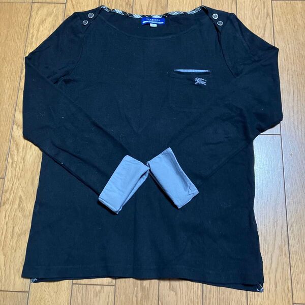 BURBERRY BLUE LABEL カットソー ブラック レディース