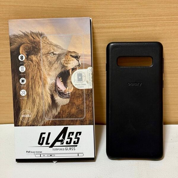 ★美品★ギャラクシーs10 純正ケース レザータイプ 液晶ガラスフィルム付