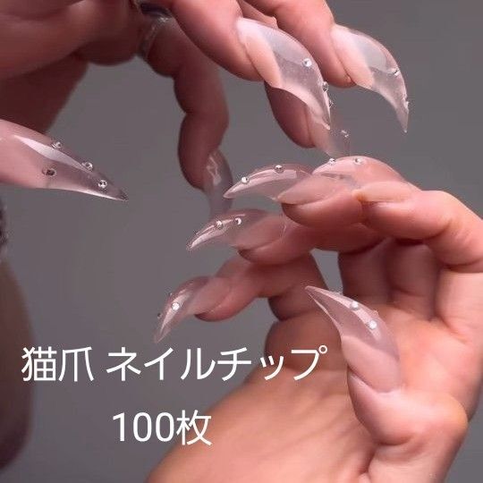 猫爪ネイルチップ セルフネイル キャットネイル 長さだし