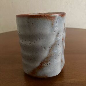 未使用益子焼陶器 湯呑 グレー系 和食器