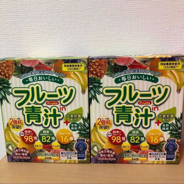 新品 ジャパンギャルズ フルーツ青汁 2箱セット 青汁 フルーツin青汁24包 大麦若葉配合