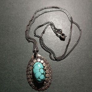 オリエンタル ターコイズ ネックレス Silver925 エスニック 民族 アクセサリー ジュエリー トルコ石 Sterling
