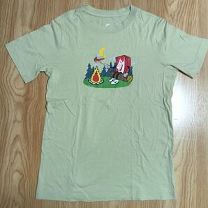 NIKE ナイキ Tシャツ キャンプ 焚き火 ロゴ グリーン lサイズ