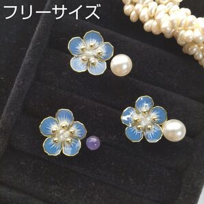 No.m31 ネモフィラ パール リング 12 号〜フリーサイズ