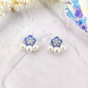 No.m18 ネモフィラ オパール ピアス イヤリング