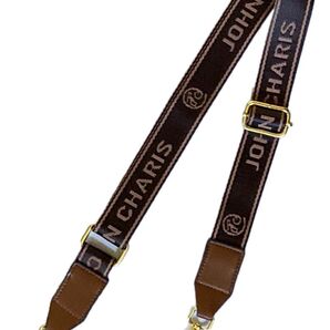ショルダーストラップ 太め 「JOHN CHARIS」 ブラウンおしゃれ 【新品未使用】