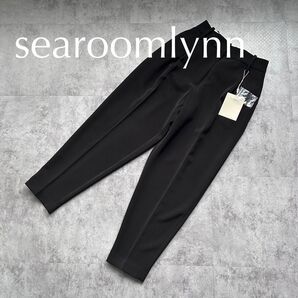 searoomlynn stretchテーパードスラックスパンツ ブラック S スラックス 黒 テーパード パンツ シールームリン