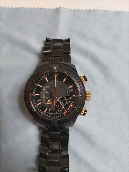 値下げ TX Techno Luxury TIMEX 時計 リニアクロノグラフ T3C310 ブラック ゴールド タイメックス