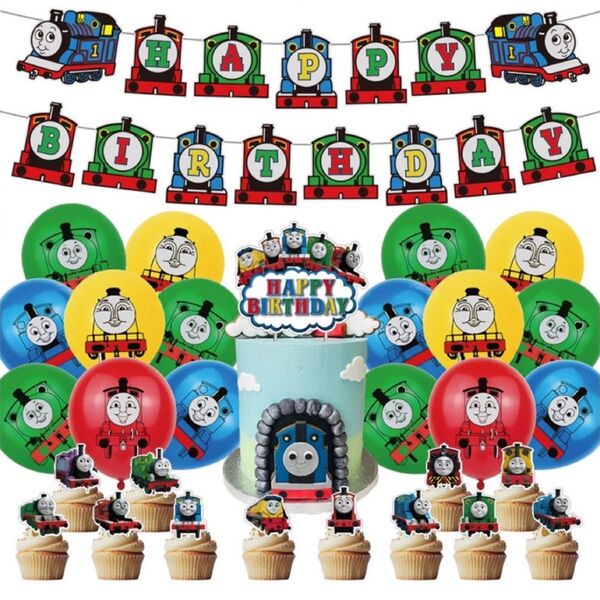 トーマス誕生日パーティー風船セットバースデーガーランドバルーン子供イベント