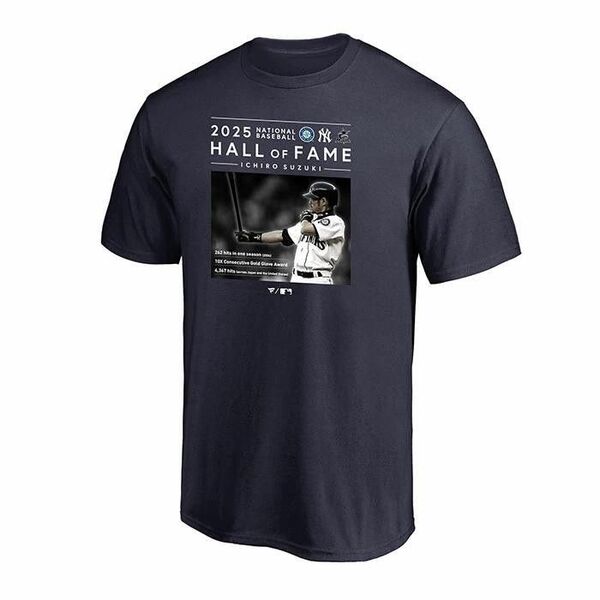 ICHIRO イチロー 米国野球殿堂入り記念 Tシャツ ネイビー Lサイズ