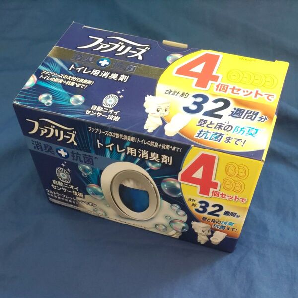 ファブリーズ トイレ用消臭剤 消臭+抗菌 ウルトラフレッシュシャボン 8週間分4個