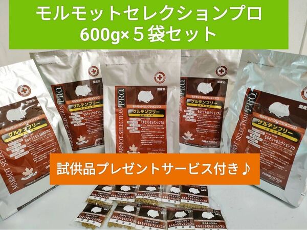 モルモットセレクションプログルテンフリー600g×5袋セット試供品20袋付き♪