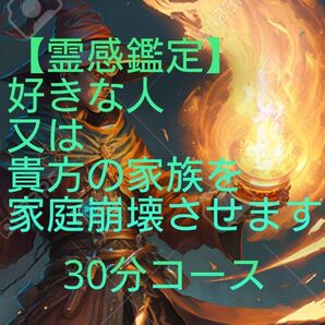 【霊視鑑定】【2点限り】好きな方又は貴方の家庭崩壊させます。破壊系。有形。30分コース。良くお読み下さい。ボイスリーティング等。