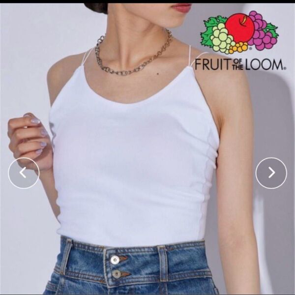 新品 FRUIT OF THE LOOM,フルーツオブザルーム カップ付きキャミソール 白