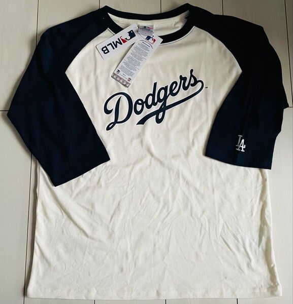 新品 Lサイズ MLB ドジャース レディース ラグラン 七分袖Tシャツ