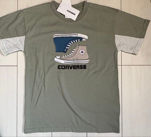 新品 130cm converse コンバース 半袖Tシャツ グリーン