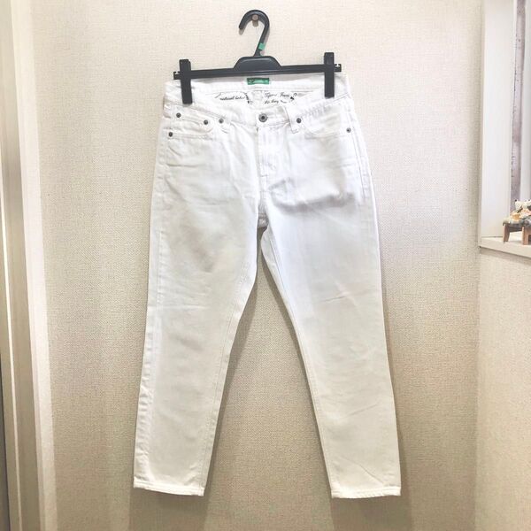 earth アース 白 デニム ジーパン パンツ M ジーンズ ホワイトデニムパンツ