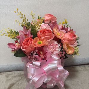 造花 フラワーアレンジメント ピンク系