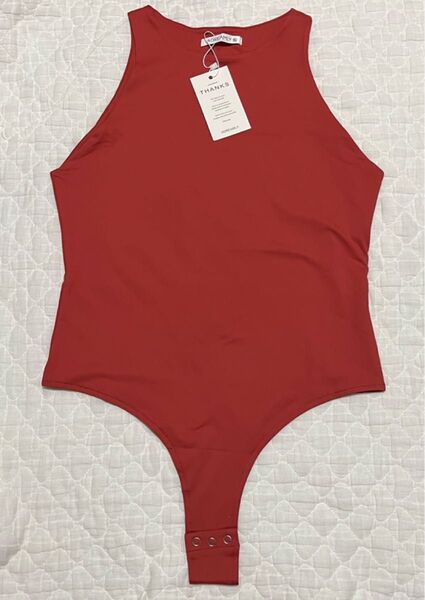 ボディスーツ ハイレグ トップス セクシー タンクトップ かわいい 赤 XL
