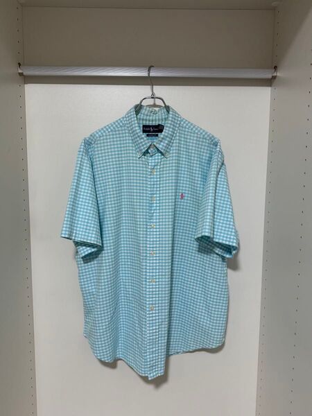 RALPH LAUREN ラルフローレン ギンガムチェック シャツ 水色 レアカラー 希少