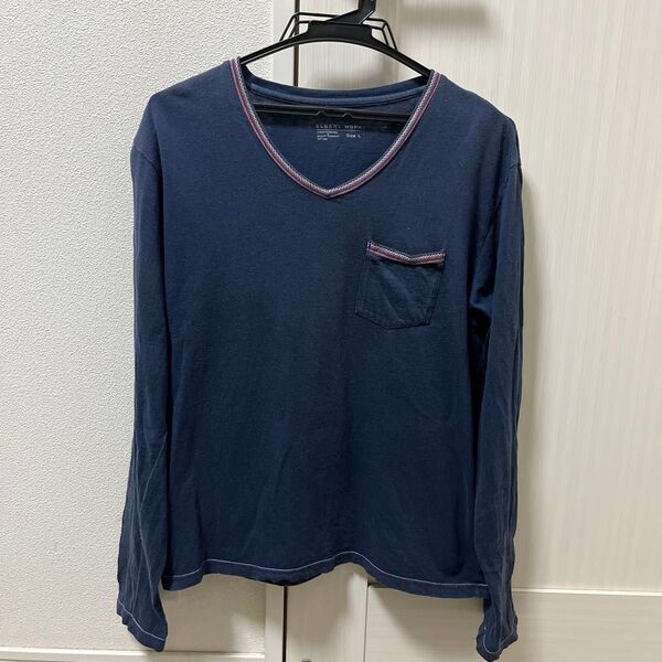 グローバルワーク GLOBAL WORK 長袖 長袖Tシャツ ロンT トップス メンズ L ネイビー