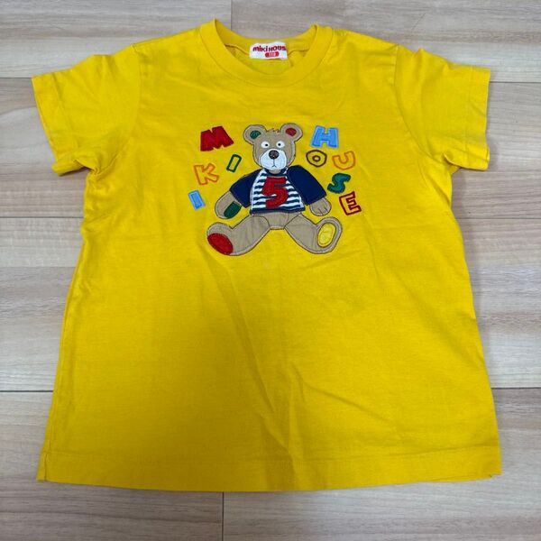 希少 レア オールド レトロ ミキハウス ロゴ入り クマ Tシャツ 100cm ヴィンテージ