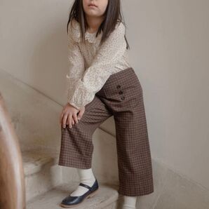 minimom チェック サスペンダー パンツ 海外子供服