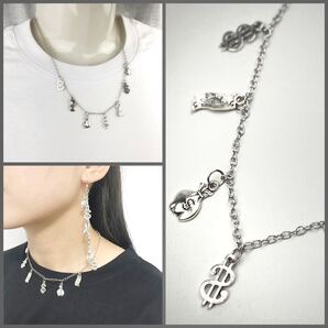 新品 マネー ネックレス ペンダント ユニセックス ドル 札束 シルバー