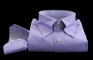 ★イタリアシャツ紫 DANROMAドゥエボットーニ DOUBLE CLOTH BIANCA e LILLA 677 感激！すみれ色に白のハーモニーが美しい L 42-93