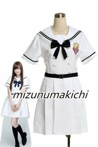 cos6170 factory direct sale high quality the truth thing photographing Nogizaka 46 girls rule white uniform One-piece type costume costume play clothes separate socks addition possible 