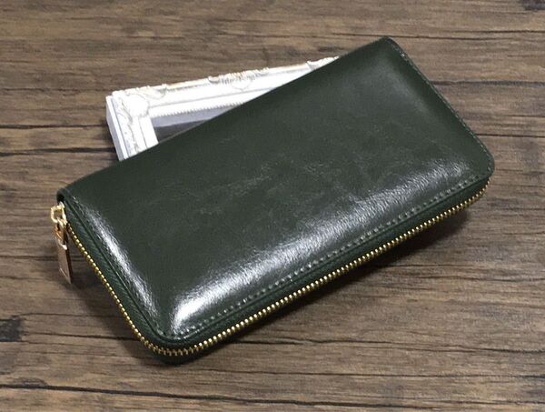 長財布 ラウンドファスナー メンズ レディース 小銭入れ 金運アップ 黒緑 カード