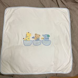【美品】ファミリア ベビー タオルケット キリン クマ ゾウ 刺繍