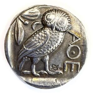 古代ギリシャ アッティカ アテネ ドラクマ銀貨 ふくろう レプリカコイン