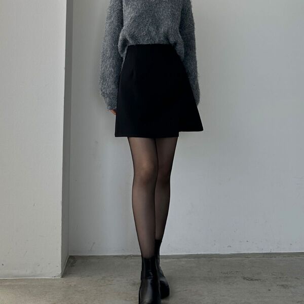 ミニスカート ブラック シンプル Louere