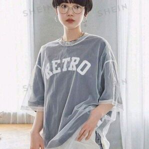 SHEIN メッシュ トップス 白 重ね着