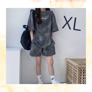 XL レディース ジャージ スウェット上下 タイダイ柄 ユニセックス Tシャツ 半ズボン 部屋着上下 韓国 おしゃれ