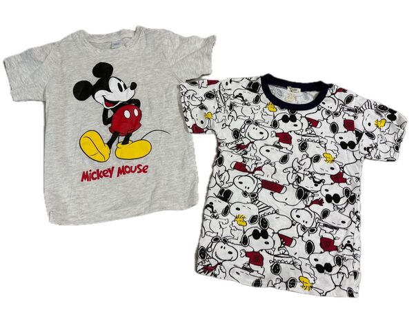 子供服 半袖Tシャツ スヌーピー ミッキー 120サイズ