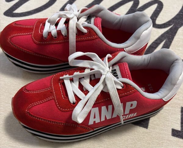 ANAP GIRL スニーカー 靴 レッド 赤 23.5cm