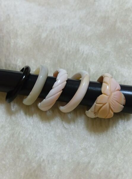 貝殻 貝素材 シェル 指輪 リング 5点セット