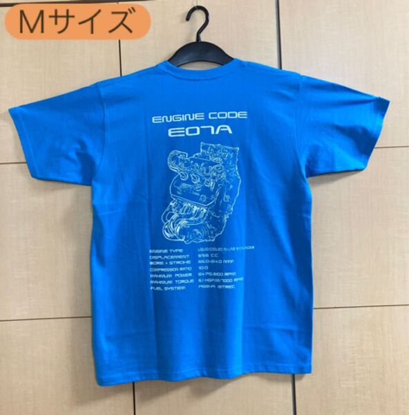 【サイズM ターコイズ】E07Aエンジンイラスト オリジナルTシャツ (BEAT PP1) (送料無料)